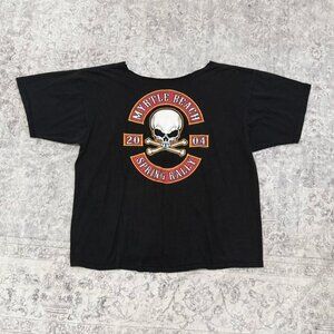 vintage oversized graphic shirt 2004 Myrtle Beach Spring Rally Skull Biker